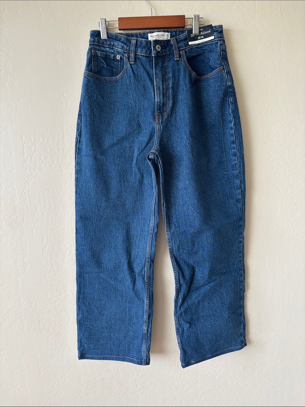 Womens 90s Relaxed Dark Blue Denim Jeans